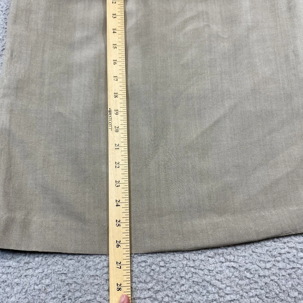MaxMara Skirt Womens 12 Beige Silk High Waisted‎ Midi Straight Italy Russek's